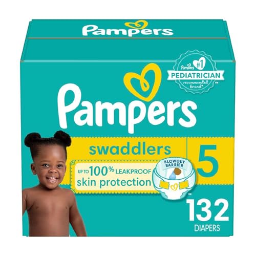 Image of Pampers Baby Diapers - Swaddlers - Size 5, 132 Count, Ultra Absorbent Disposable Infant Diaper