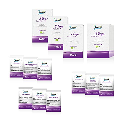 Increase 3 Tage Fasten kalorienarmer Mahlzeitersatz 405 g Beutel - 3 Tage Fasten mit insgesamt 9 sättigenden Gerichten - Schnelles Abnehmen - bio & vegan- Made in Germany – Bild 4
