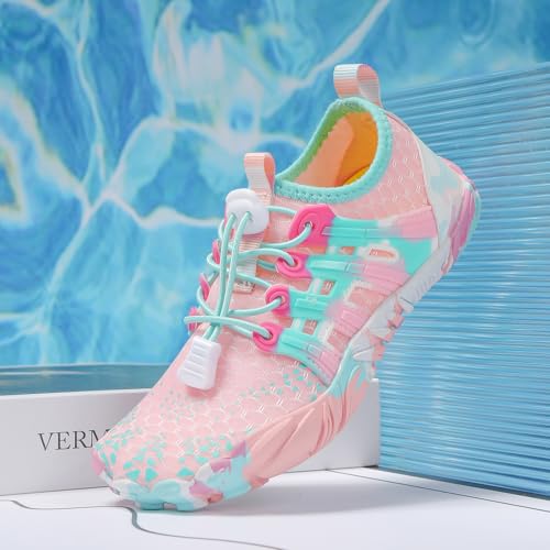 Image of Kids Water Shoes Boys Girls Quick Dry Aqua Socks Barefoot Beach Pool Swim Hiking Lightweight Non-Slip Outdoor
