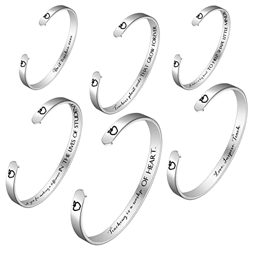 Bracelets de remerciement enseignant : offrez un message de gratitude avec ce lot de 6