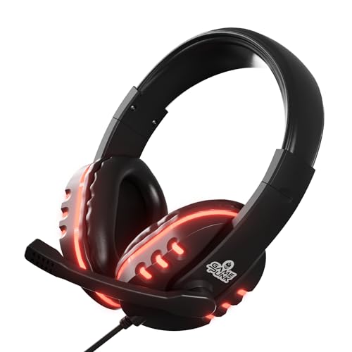 Casque LED GamePunk avec roue de volume et micro pour PS5 et PC