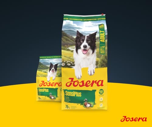 JOSERA Adult SensiPlus Ente & Reis (1 x 12,5 kg) | Premium Trockenfutter für ausgewachsene empfindliche Hunde | mit viel Biotin für gesunde Haut & Fell | hoch verdaulich | glutenfrei | 1er Pack