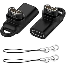 2-Pack USB-C Female to for Garmin Watch Charger Connector Male Adapter, Type C to Charging Adapter for Instinct 2 3 E/Fenix 8/6/7X/7/6X/Venu 2 Plus/epix/Forerunner 965 255