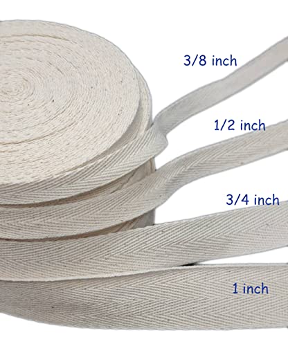 Losita Cotton Twill Tape 10 Yards Herringbone Pattern Soft Fabric Webbing Strap Ribbon - Bias Tape For Sewing Binding Gift Wrapping Diy Cloth Sewing Supplies (1 Inch, Beige) #TOP4