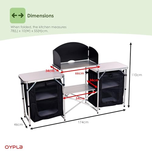 Oypla Large Portable Folding Outdoor Aluminium Camping Travel Kitchen Work Top - Image 6