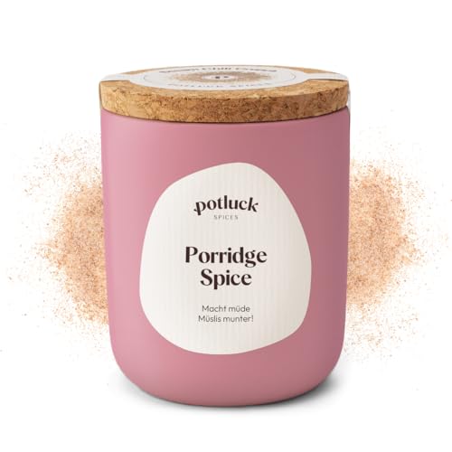 Potluck I Porridge Spice I Würzmischung im Keramiktopf I 100g I Vegan, glutenfrei und mit natürlichen Inhaltsstoffen