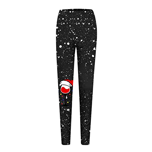 IFOUNDYOU Pantalones de carga largas y delgadas polainas estampadas elásticas informales de cintura alta para mujer, leggings térmicos de invierno, leggings de piel forrados para mujer, Grey-3, L