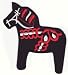 Dala Horse (black) iron-on embroidered patch