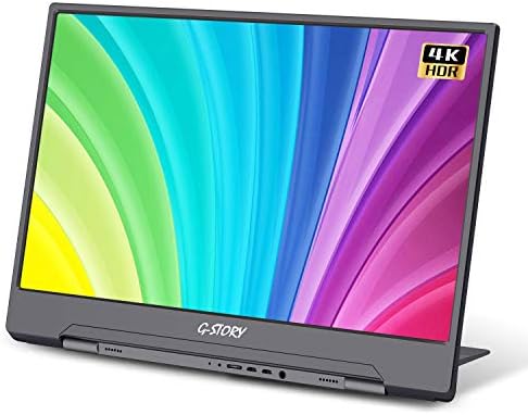 G Story 4k Portable Monitor 15 6 Inch Uhd 4k Portable Gaming Monitor Ips Eye Care Second Screen With Freesync Mini Hdmi Hdr Usb C Portable Monitor For Laptop Ps5 Ps4 Ns Phone Bracket Integrated