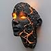 AMJIANZON Decorative Cracked Soul Wall Light, Black Lava Design LED Wall Lamp with Glowing Orange Cracks, Modern Gothic Home Decor