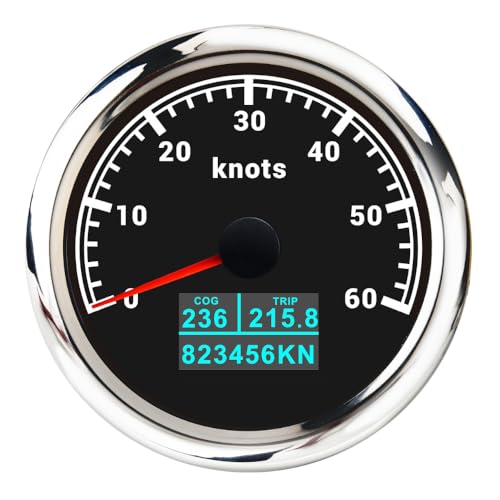 60kmh 120 200KMH 60MPH 85mm�Q�[�W GPS �X�s�[�h���[�^�[ �A���e�i�t�� 7�FLED 3in1 COG TRIP ���s�����v �{�[�g �ԗp(Customized 60Knots)