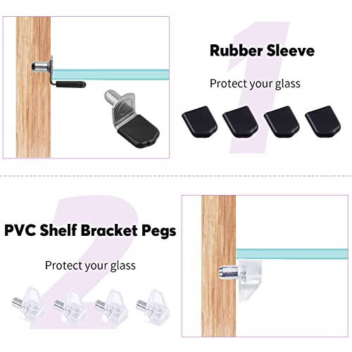 Swpeet 237Pcs 9 Styles Nickel Plated And Metal Shelf Pins Kit With Black Rubber Sleeves, Shelf Bracket Pegs Cabinet Shelf Support Peg Furniture Cabinet Shelf Pegs For Shelf Holes On Cabinets #TOP2