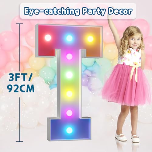 Image of Imprsv Colorful 3FT Marquee Letters T, 18 Colors Large Light up Letters