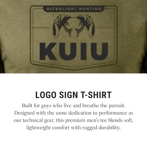 KUIU Logo Sign T-Shirt for Men – Lightweight Cotton Polyester Hunting Tee – Soft, Durable Standard Fit Crew Neck2