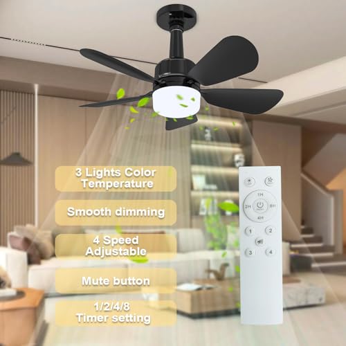 Image of 2Pack Socket Fan Light With Remote, Screwing Ceiling Fans with Dimmable Lights, 3 Colors 3000K-6500K,Ceiling Fan Light Kit Bulb for Bedroom Living Room Kitchen Garage Dinning Room