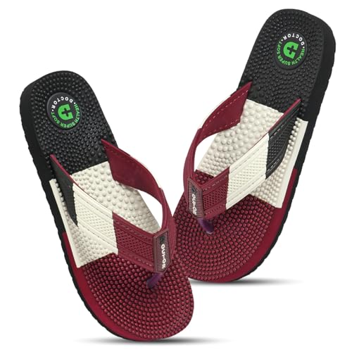 Image of DOCTOR HEALTH SUPER SOFT Men's & Boys Anti-Skid Flip Flops with Acupressure Massage Footbed | Lightweight | Soft | Doctor-Recommended Slipper for Pain Relief | All Day Wear Acupressure Doctor Slipper