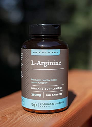 Endurance Products L-Arginine - 350Mg Sustained Release For Optimal Absorption - Nitric Oxide Precursor*, 180 Tablets Company #TOP7