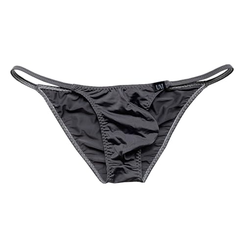 COMLIFE Men's Cheeky See-Through Ice Silk Briefs Sexy Low Waisted Raised Pouch Triangle Panty3