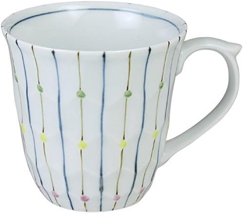 RAO3Z Dotted Sake Tozusa Arita Ware, Made in Japan Set of 2 Tortoise Shell Mug (Blue), 1802-810230/11.2xΦ8.8x8.5cm, white/black/red