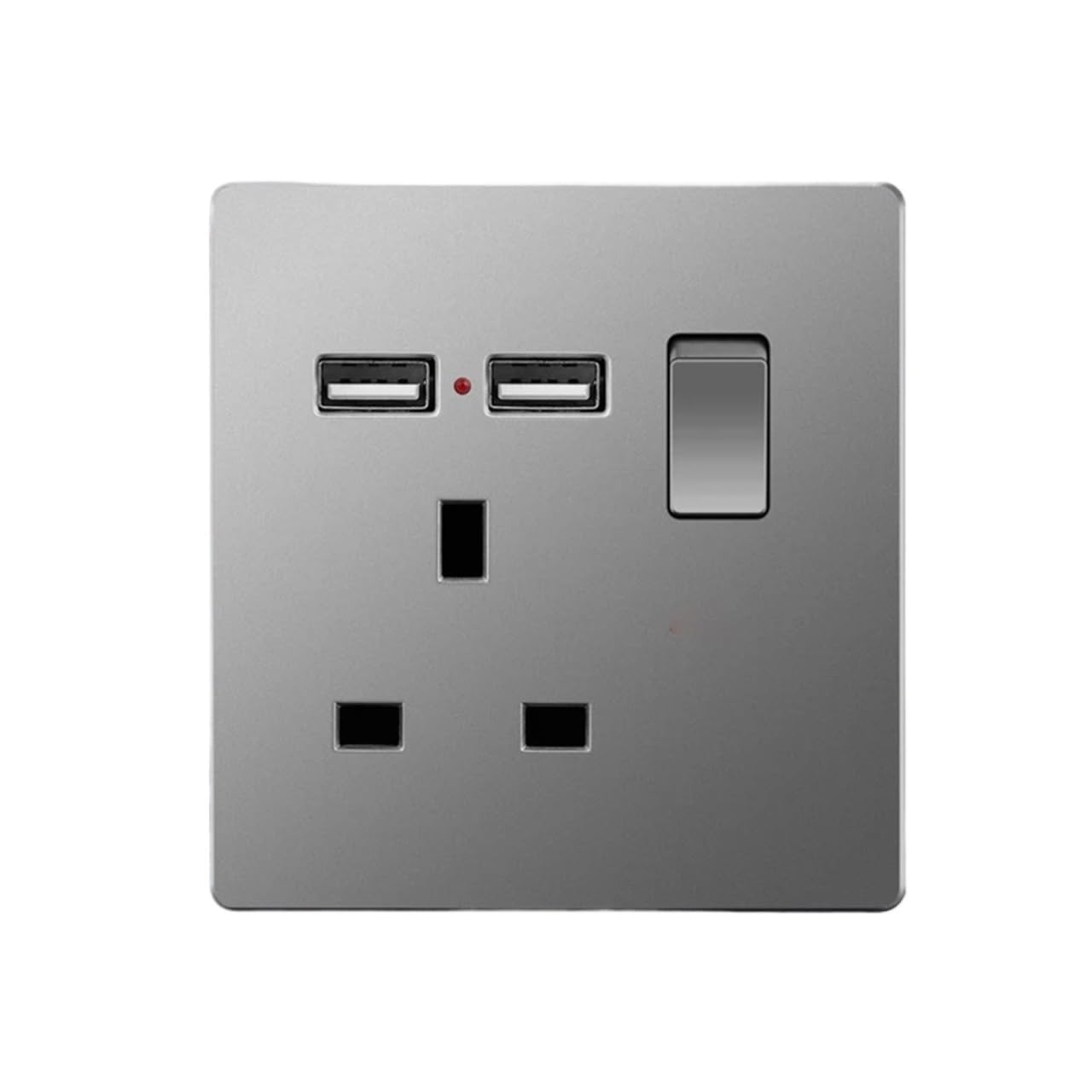 Charging switches Socket, Dual USB Port 2.1A, AC 110-250V, 13A Multifunctional Wall-Mounted USB Power 5-PIN Universal Socket(1G 13A 2USB)
