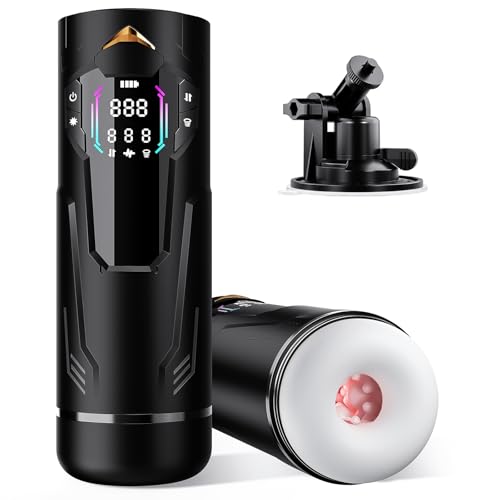 Image of Uoffile Male Sex Toys for Men - Pocket Pussy Male Masturbator Mens Sex Toy with 8 Sucking & Thrusting & Vibrating, Adult Toys Penis Pump Male Stroker, Sex Machine LCD Display & Suction Base