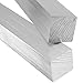 SINJEUN 4 Pack 1 x 1 Inch Square Aluminum Bar, 12 Inches Length +0 inch/-.05 Inch Aluminum Square Bar Rod Stock, 6061 Aluminum Solid T6511 Plate Mill Stock, Silver