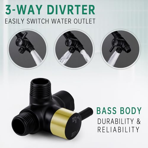 Image of Shower Enema System with 86 Inches Hose, Diverter, Water Control Valve for Men and Women Portable Cleaning, Enema Nozzle Kit Cleaner Attachment (Matte Black)