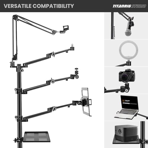Image of TARION 5-in-1 Live Streaming Floor Stand with Wheels 61 inch Titanrig Studio