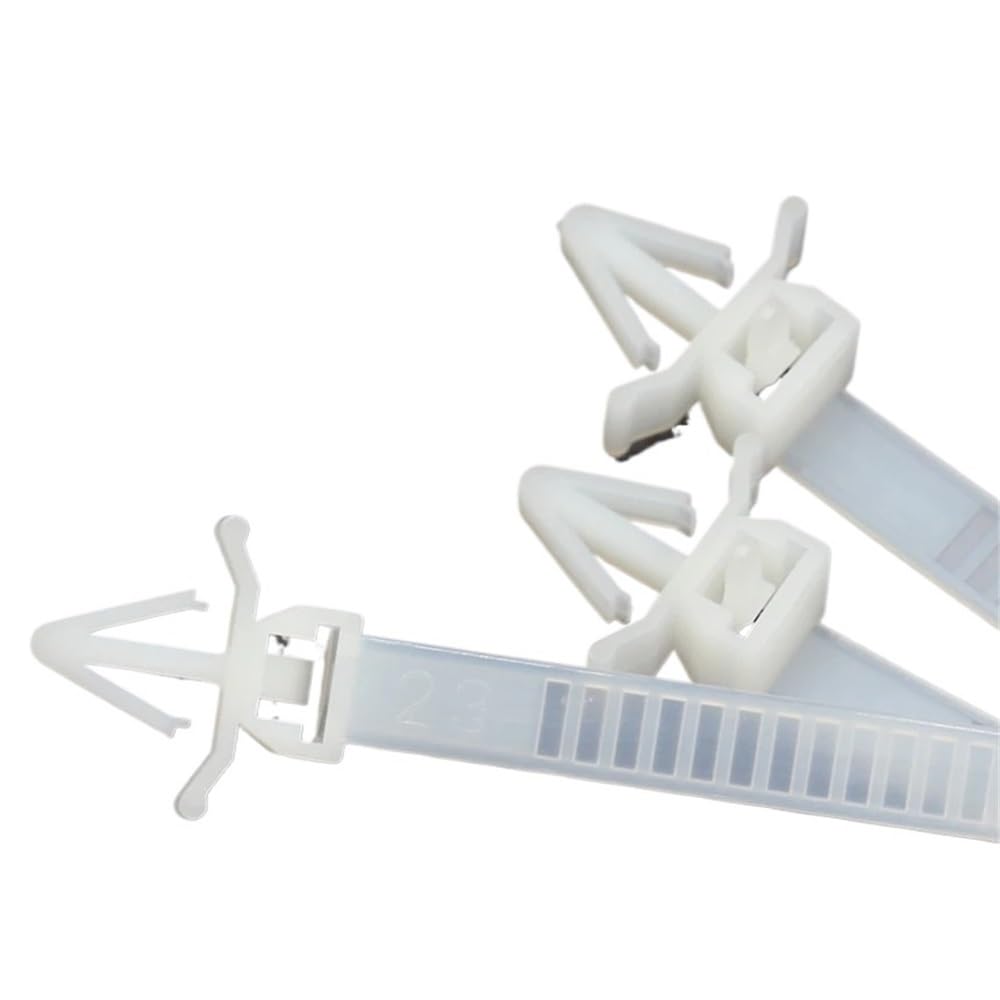 Wzddxunsf 80Pcs 4X150mm Ziptie Nylon Plastic Self Lock Fasten Strap Wrap Arrow Car Winged Mount Zip Ties Cable Tie X150mm,White