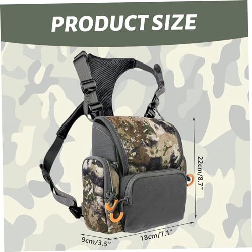 Arnés binocular con paquete de pecho de caza ajustable impermeable camuflaje 6