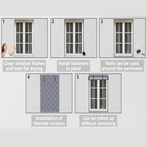 Rideau de fenêtre isolant thermique coupe-vent insonorisé anti-déchirure - 4