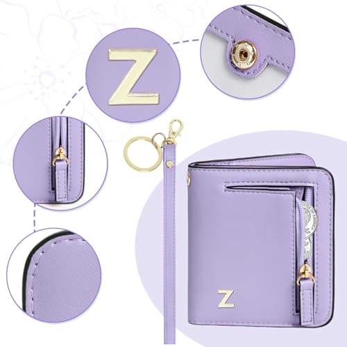 Image of COSHAYSOO Initial RFID Wallet Small Purple for Teen Girls Personalized Valentines Day Birthday Gifts, 10 11 12 13 14 15 16 17 18 Year Old College Teenage Girls Wallets Fashion Monogrammed Letter Z