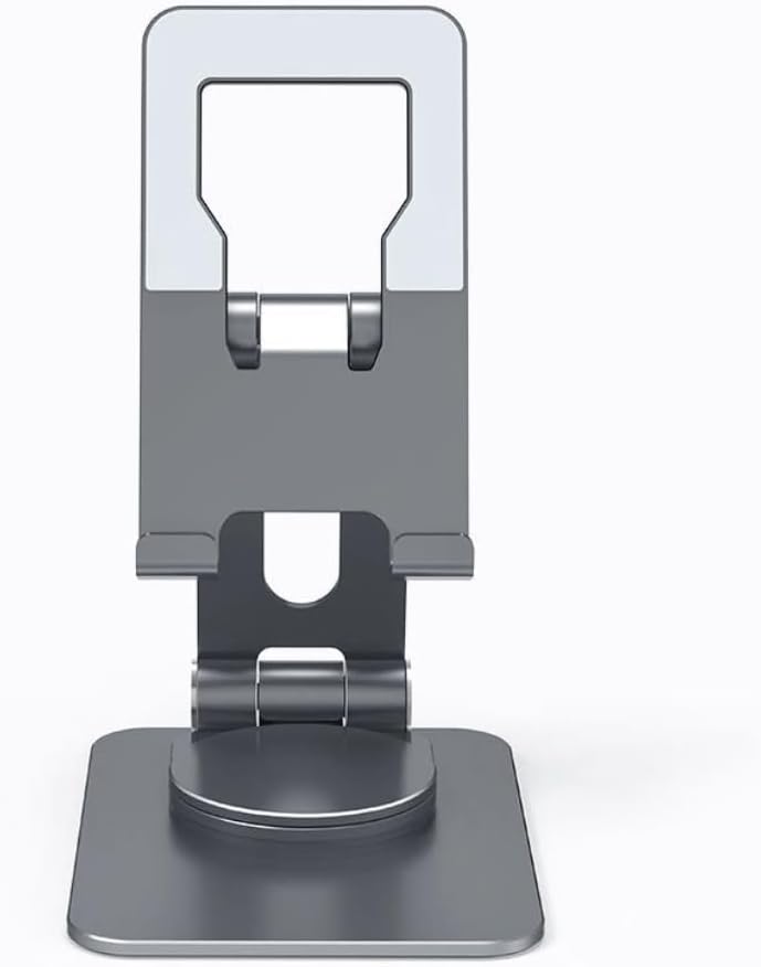 Foldable Aluminum Alloy 360 Degree Rotating Phone Holder with Multi Angle Adjustable Metal Bracket