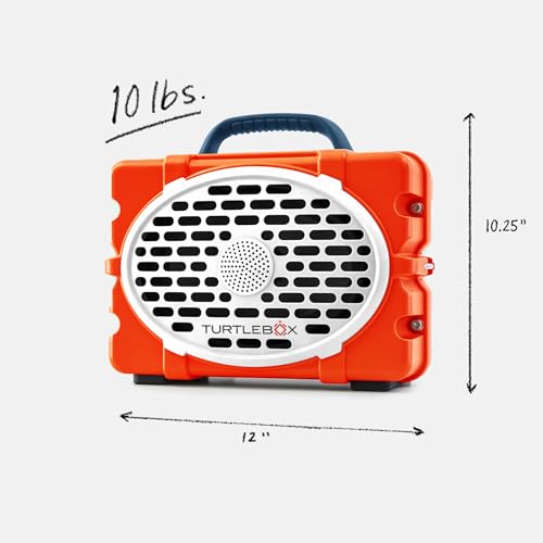 Image of Turtlebox Original Gen 3: Portable Outdoor Bluetooth Speaker - Ultra-Loud (120dB), Waterproof (IP67), Rugged, Impact-Resistant, 3-Day Battery | Party Mode: Unlimited Pairing Stereo, Orange /Navy