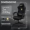 Dowinx Chaise Gaming Ergonomique avec Coussin Lombaire Massant Réglable, Fauteuil Gamer en Velours, Assise Épaissie, Repose-Pieds Rétractable, Accoudoirs Réglables, Dossier Inclinable 160°, Noir