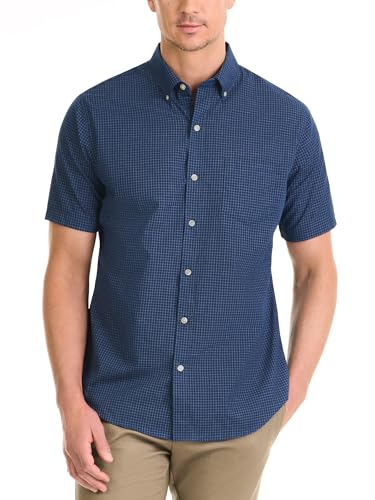Van Heusen Men's Wrinkle Free Short Sleeve Button Down Check Shirt