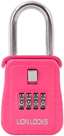 Lion Locks 1500 Key Storage Lock Box with Set Your Own Combination (Pink)