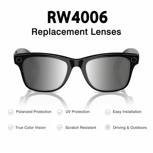 Image of YEIN Replacement Lenses for Ray-Ban Meta RW4006 /RW4012(50mm), Photochromic /Blue Light Blocking /Polarized Sunglasses Lenses
