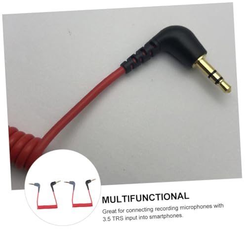 Cable de extensión de audio 3.5mm rojo 0.75m 2 piezas miniatura 3
