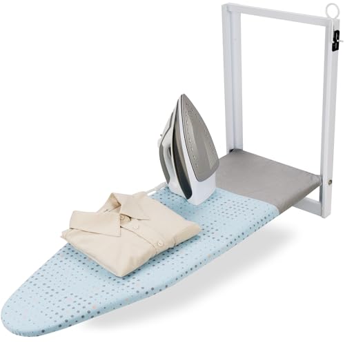 SheeChung Wall Mount Ironing Board 36X12 Compact Wall Ironing Board Blue