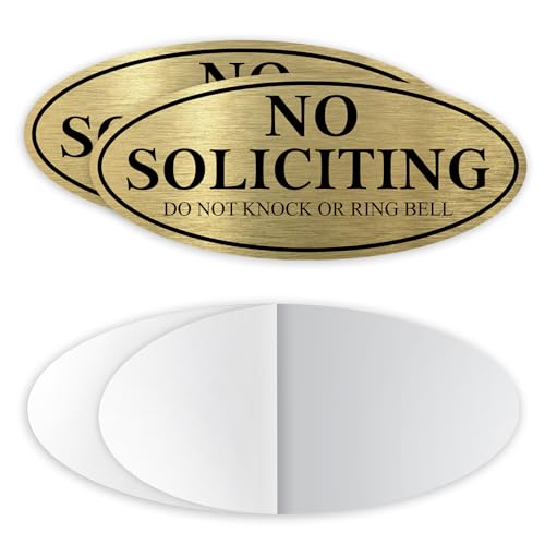 2�� No Soliciting Do Not Knock or Ring �x���T�C���A7 x 3�C���` - ������S�[���h�A���~�j�E�� - No Solicitors Dont Ring Doorbell Sign for House Home Fro