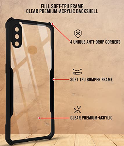 Image of Jkobi Back Cover Case for Samsung Galaxy A10s (Crystal Glass Back | Camera Protection | Shockproof Bumpers | Professional Black)