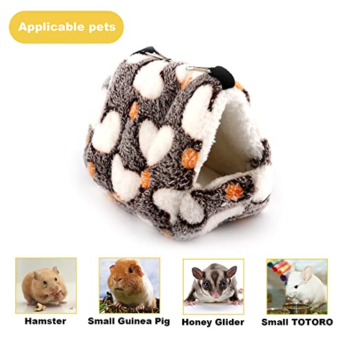 Hosukko Warm Hamster Bed With Mat For Small Animal Pet, Mini Rat Hamster Plush House Bed Hut Nest Bed Mini House Cave Bed Cozy House Hideout (Small Coffee) #TOP5
