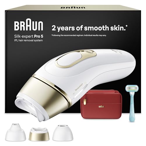 Braun Depiladora Luz Pulsada Silk·expert Pro 5, IPL, Depilación Láser En Casa Para Cara Y Cuerpo, Reducción Permanente Del Vello, Depiladora Laser Con Accesorios, Incluye Cabezal De Precisión, PL5321