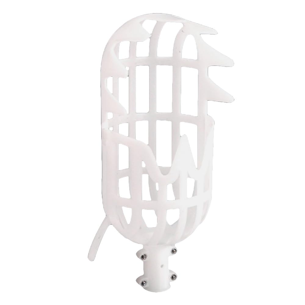 Fruit Picker Tool, Garden Basket Fruit Picker Head Plastic Fruit Picking Tool for Avocado Acorn Lemon Pear Mango Tree Picker (Pole Not Included) (Color : White, Size : L)