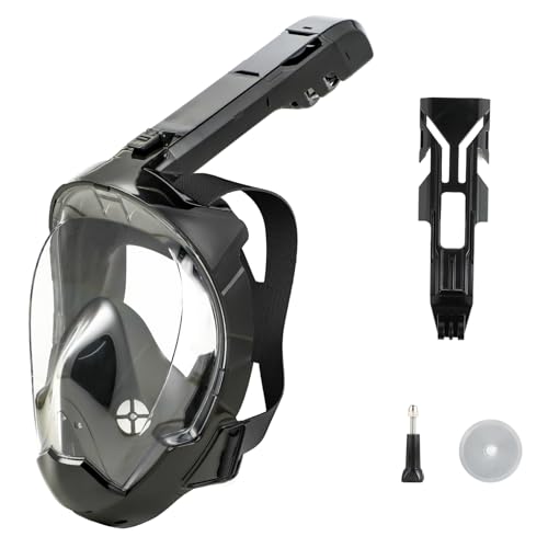 Schnorchelmaske Vollgesichtsmaske 180° Sicht – Tauchmaske Anti-Beschlag mit Doppelluftsystem, Taucherbrille Erwachsene mit Kamera Halter - L/XL Schnorchelmaske Vollgesichtsmaske 180° Sicht – Tauchmaske Anti-Beschlag mit Doppelluftsystem, Taucherbrille Erwachsene mit Kamera Halter - L/XL
