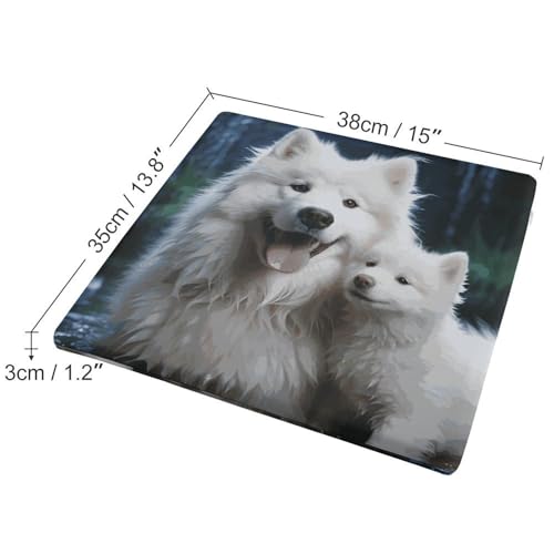 Coussin de sol de méditation imprimé chien blanc avec mousse mémoire de forme - 3
