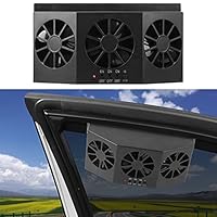 KIMISS Auto-Lüfter, Angetriebene Wärme-Fenster-Lüftung, Auto-Haustier-Lüfter, Ac16, Auto-Fenster-Lüfter, Schwarz, ABS, Tragbarer, Angetriebener Auto-Lüfter, Auto-Lüftungs-Lüftungs-Lüfter