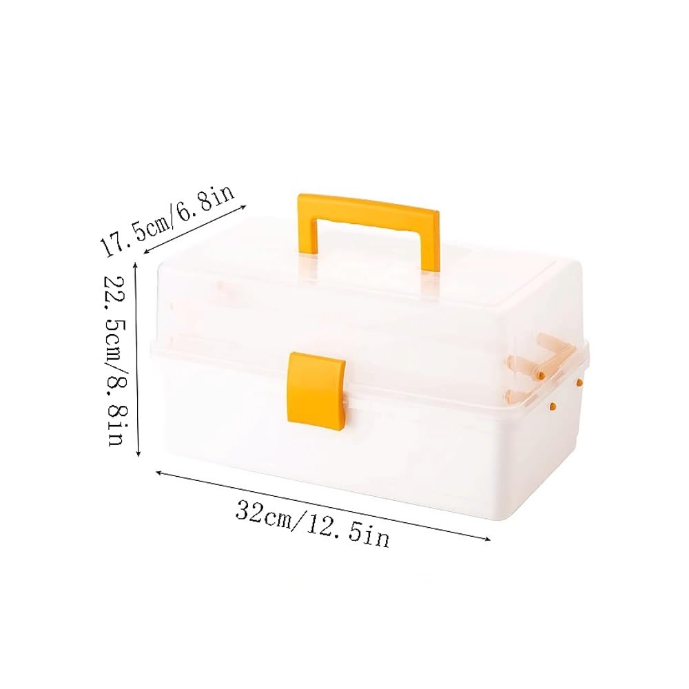 Caja de herramientas de gran capacidad, caja de herramientas de hardware multifuncional, caja de almacenamiento doméstica plegable, caja de almacenamiento de plástico, caja de almacenamiento transpare