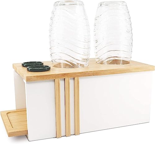 KYONANO Flaschenhalter für Sodastream, Bambus Abtropfhalter Zubehör für...